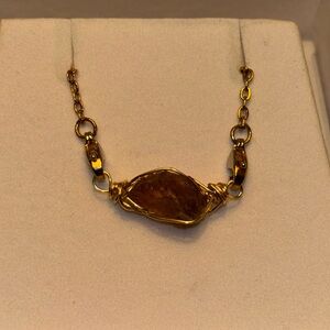 Pink Tourmaline wire wrapped pendant